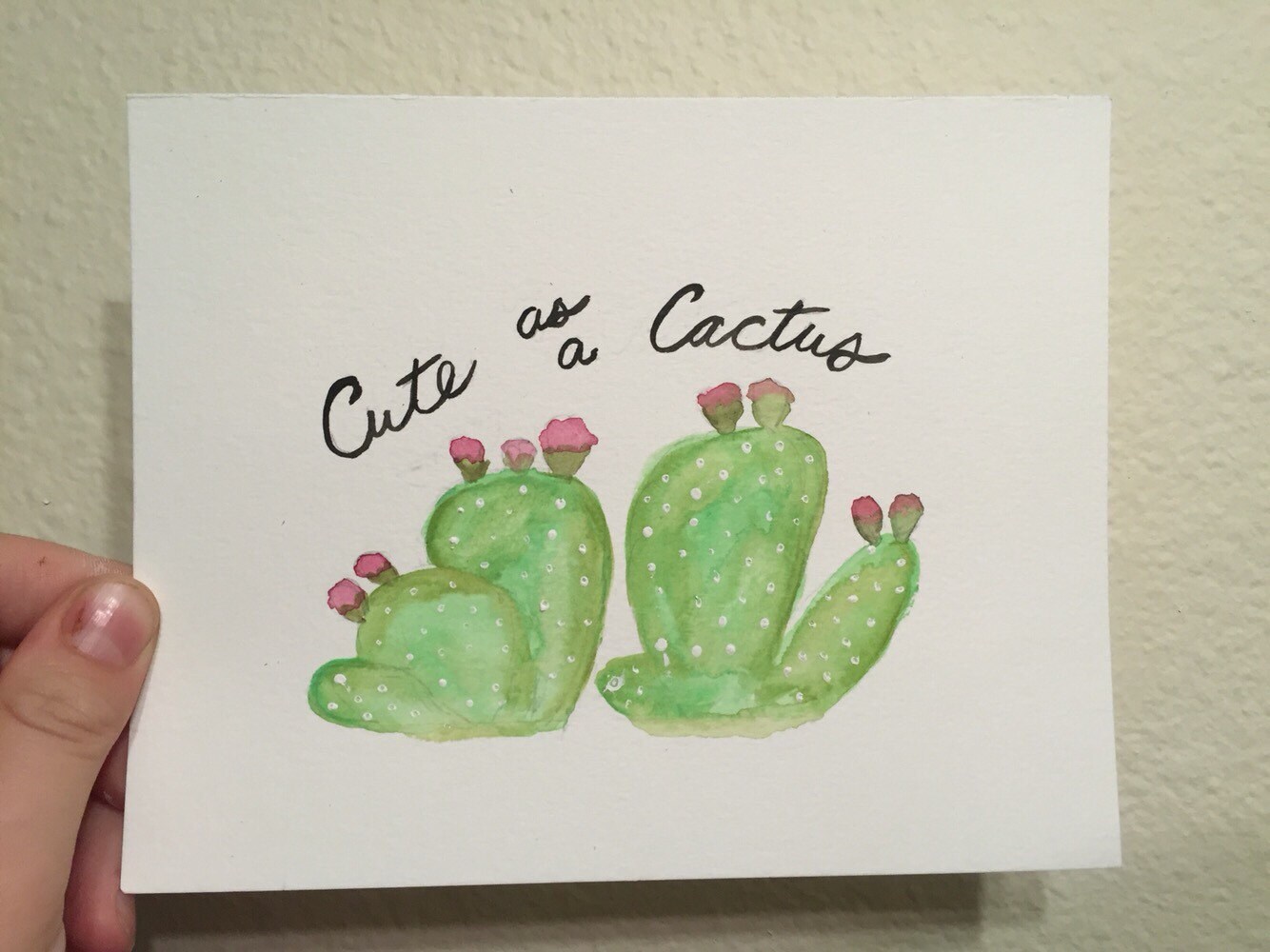 Download Cute as a Cactus Watercolor Painting