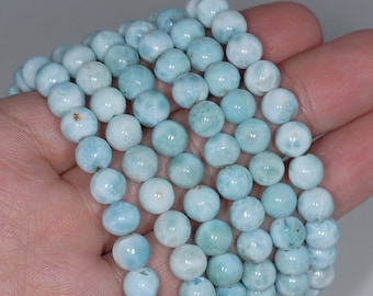6MM Dominican Larimar Gemstone Grade AA Sky Blue Round 6MM Loose Beads 7 inch Half Strand (80000931-439)