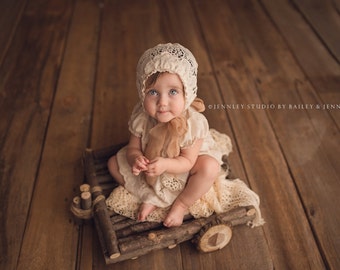 Newborn Photo Prop, Rustic Wagon Newborn Photography Prop, Newborn Wagon, Organic Prop