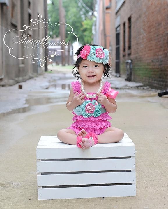 Hot Pink Romper/Baby Romper/Baby Girl Romper/Girl Lace