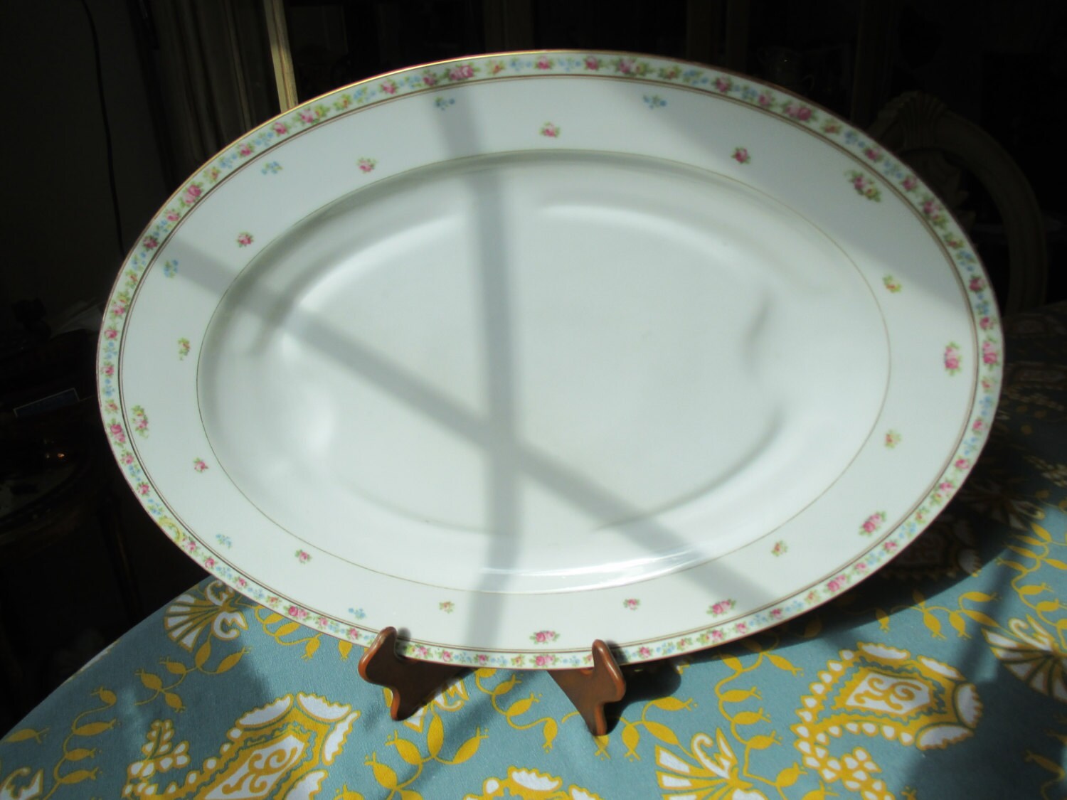 Elegant Large Oval Limoges French Made Serving Platter with