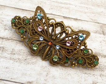 GRACEART Steampunk Haarspange – Schmetterling, Libelle, Blume, Feder, Vintage Haarnadel