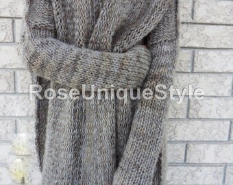 Limited addition . Slouchy/Bulky /Oversized sweater.Chunky knit sweater. Marble grey sweater. Loose fit wool sweater.