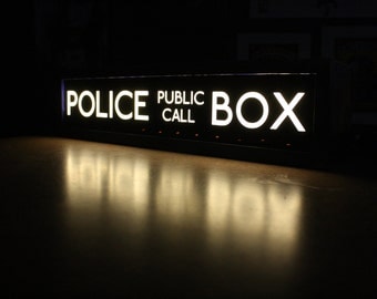 Handmade Doctor Who Tardis LED Lamp from Gearbox Designs