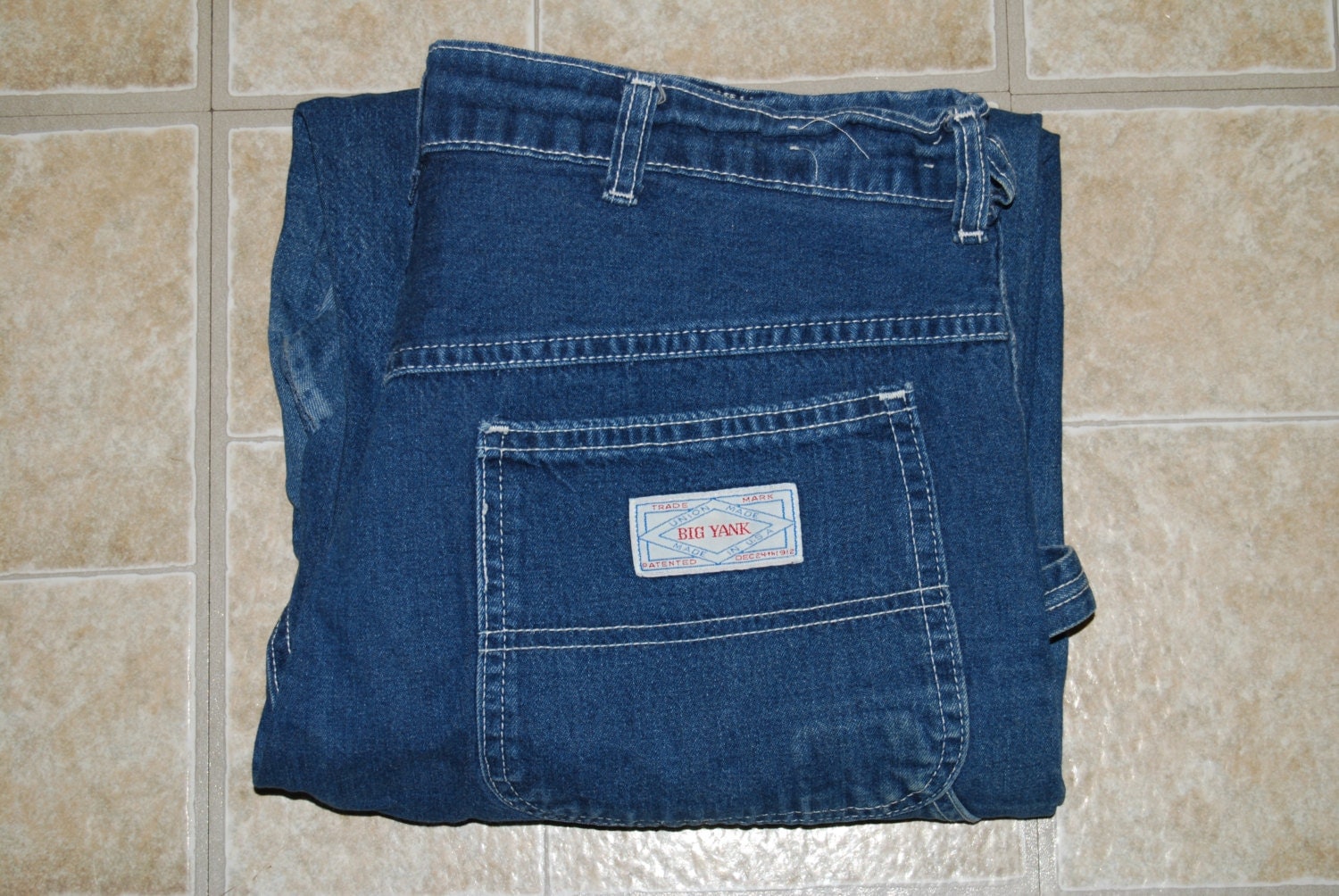 70s Big Yank carpenter mens jeans 34x31 blue denim by BlancoBros