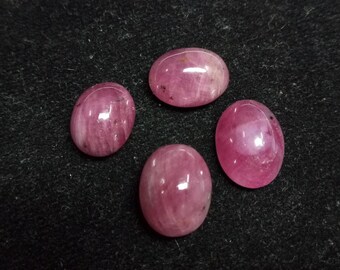 4 Pieces Natural Untreated Ruby - Unheated Ruby Cabochon Parcel - Ruby Cabochon - African Ruby Oval Cabochon