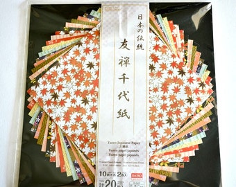 Set of 20 Sheets of Traditional Japanese Yuzen Chiyogami Paper, Origami Paper, Japanese Washi Paper, Wrapping Paper