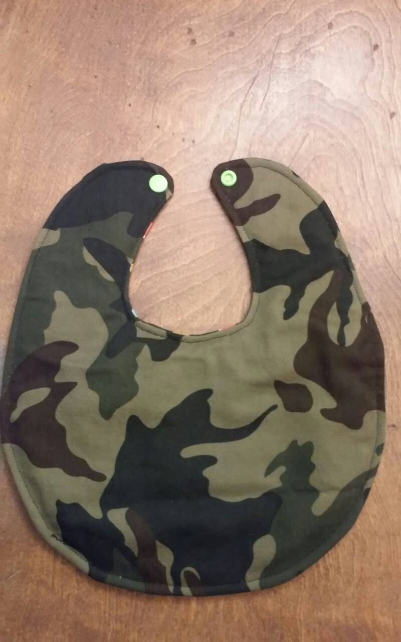 Reversible Waterproof Baby Bibs Green CAMO