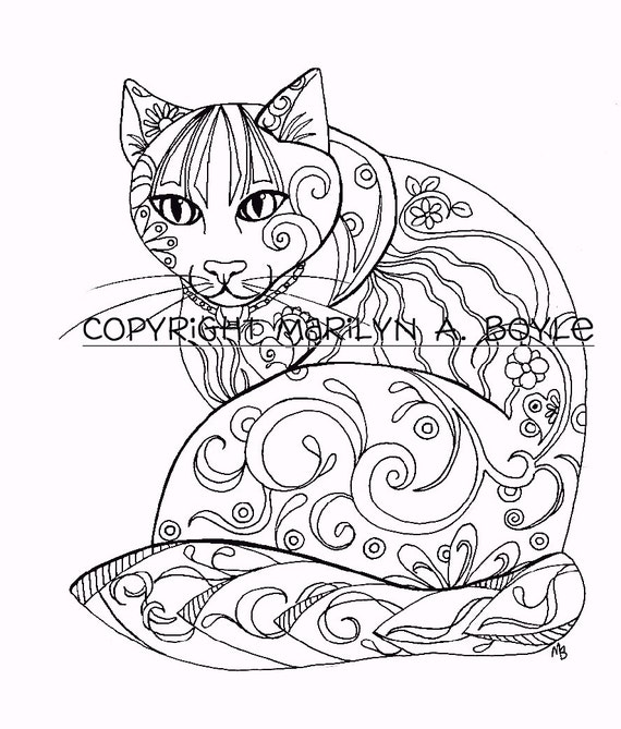 calico cat coloring pages - photo #27