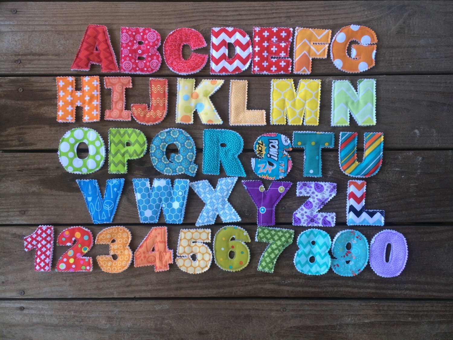 Fabric Letters Fabric Alphabet Letter Set & Number Set with