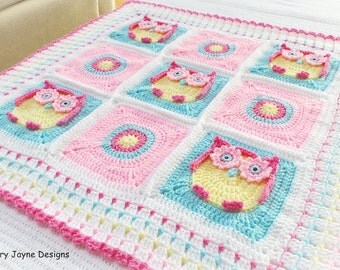 CROCHET BABY BLANKET Pattern - Crochet Pattern - Owl Blanket - Baby Owl Blanket Pattern Crochet Owl Blanket Pattern Crochet Blanket Owls Pdf