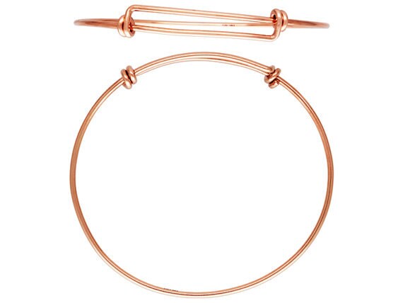 14K Gold Filled Adjustable Bangle Bracelet ROSE Gold by ADBEADS