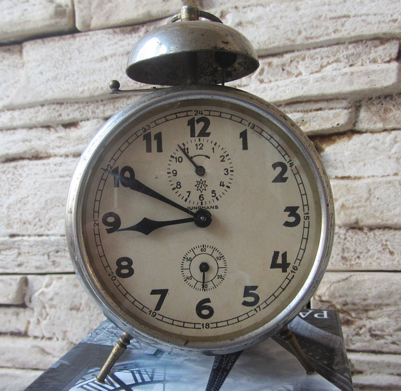 Antique German alarm clock Junghans Vintage alarm by TedDiscovery