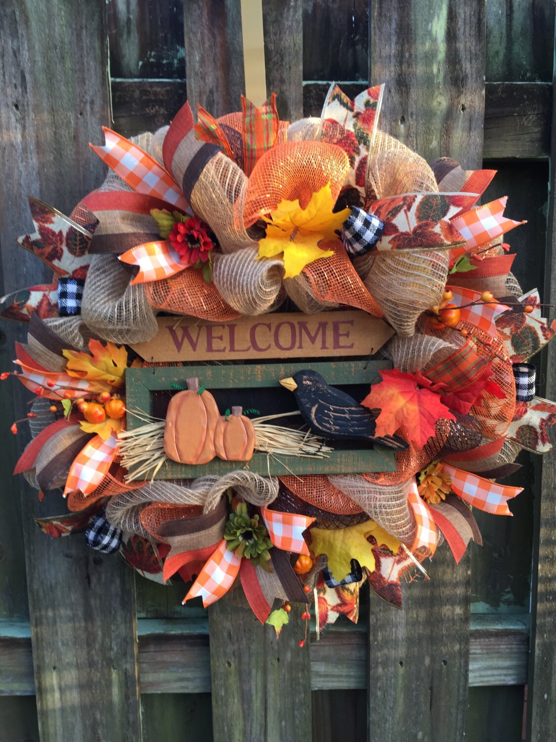 Fall Wreathfall Burlap Wreathwelcome Wreathfall Welcome 7998