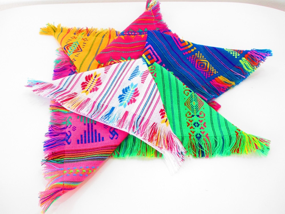 Mexican napkins bulk set of 6. Different colorsFiesta decor