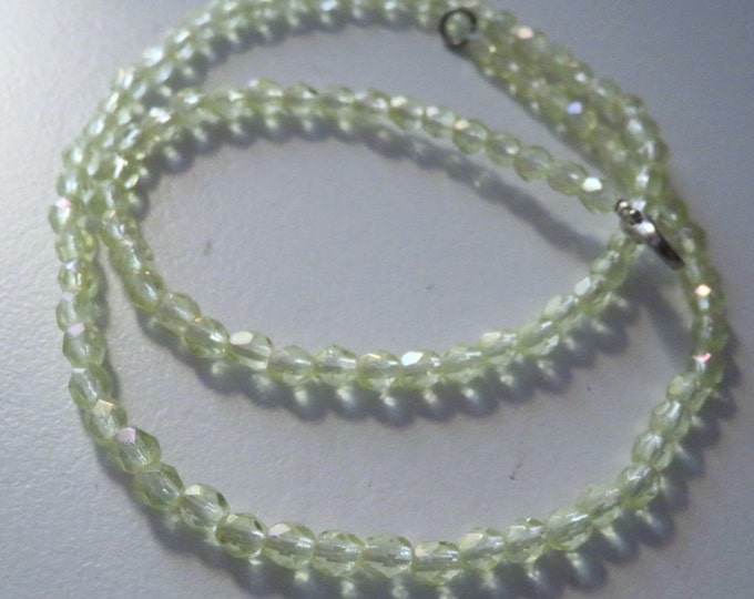 Necklace Uranium Glass Beads Art Deco Style