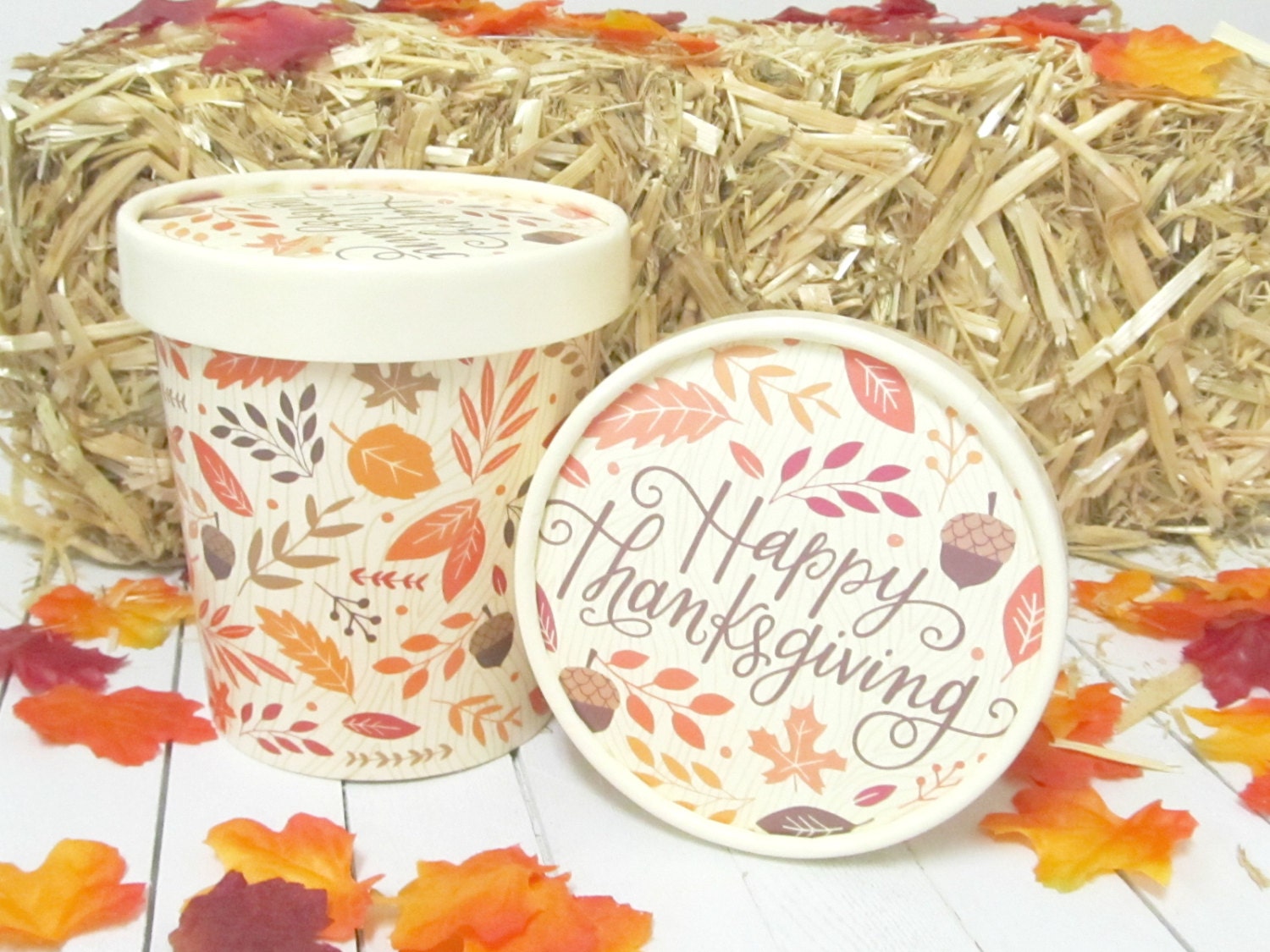 Set of 6 3 7/8 Paper Snack Cups with Lids by CuteBoxesandBags