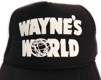 Wayne's World Hat Trucker hat Mesh Hat Snap Back Hat black SUPER FAST SHIPPING
