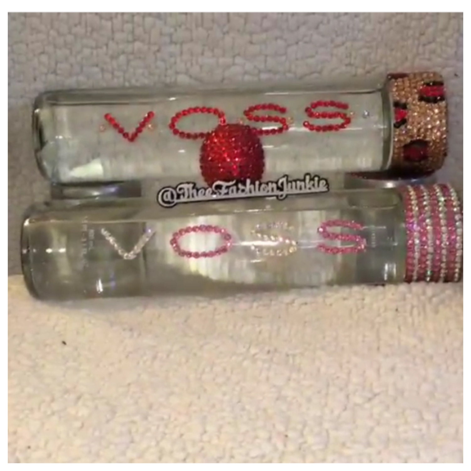 LARGE glass Voss water bottle