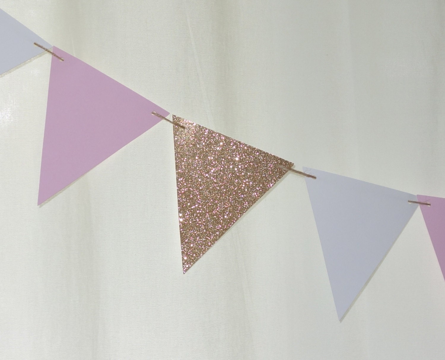 Pink Gold and White Triangle BannerPink and Gold Pennant