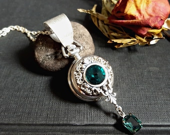 Pocket watch/watch necklace/Swarovski Pendant