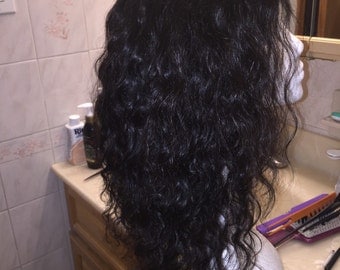 18" Brazilian Loose Wave 100% Virgin Top Grade Human Hair Wig w/ Realistic Lace Clsoure