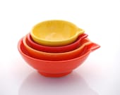 Ceramic Measuring Cup Nesting Prep Bowls Kitchen Hostess Gifts Serving Home Decor Handmade Pottery Ombre orange yellows