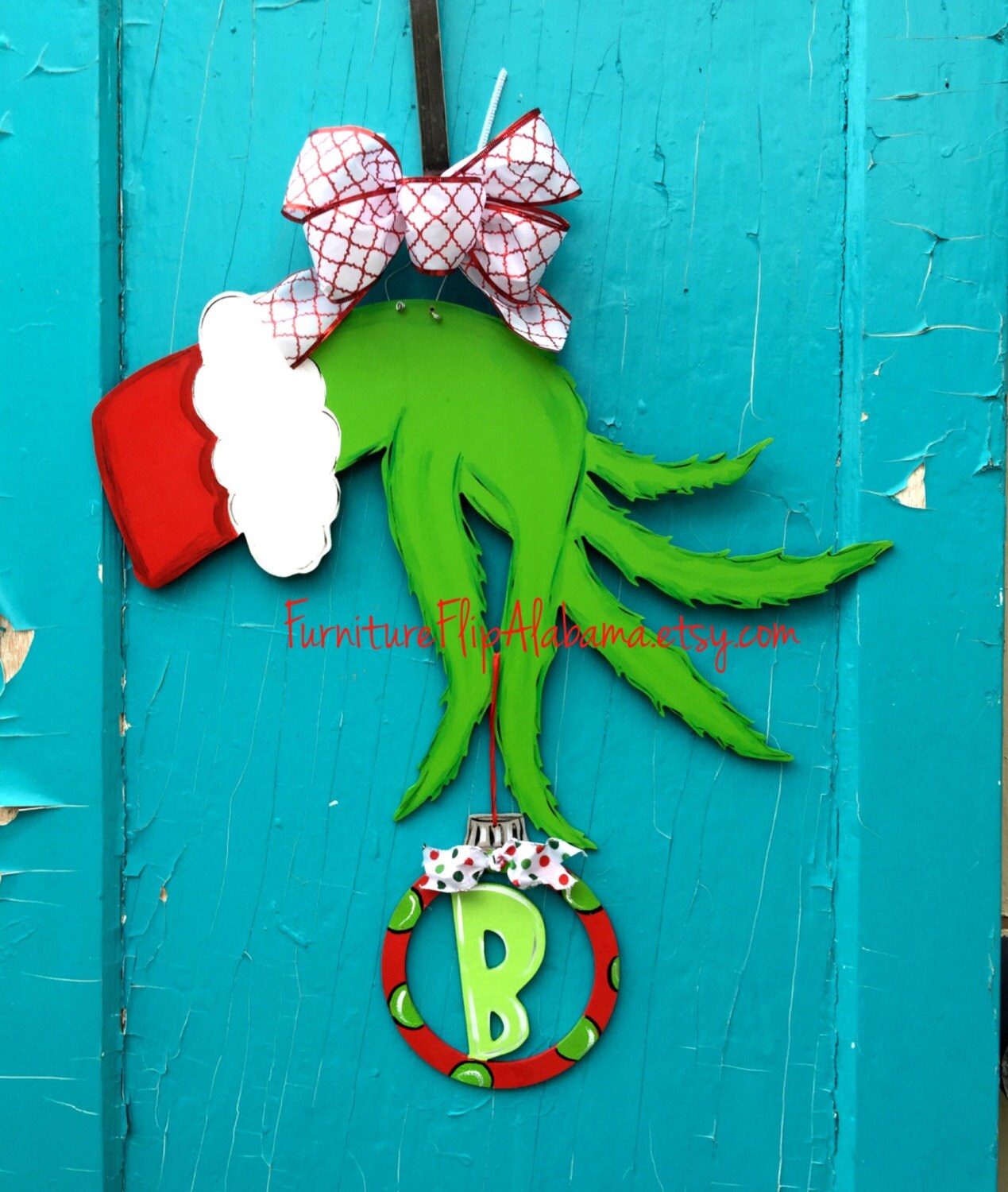 Grinch door hangerGrinch hand door by Furnitureflipalabama on Etsy