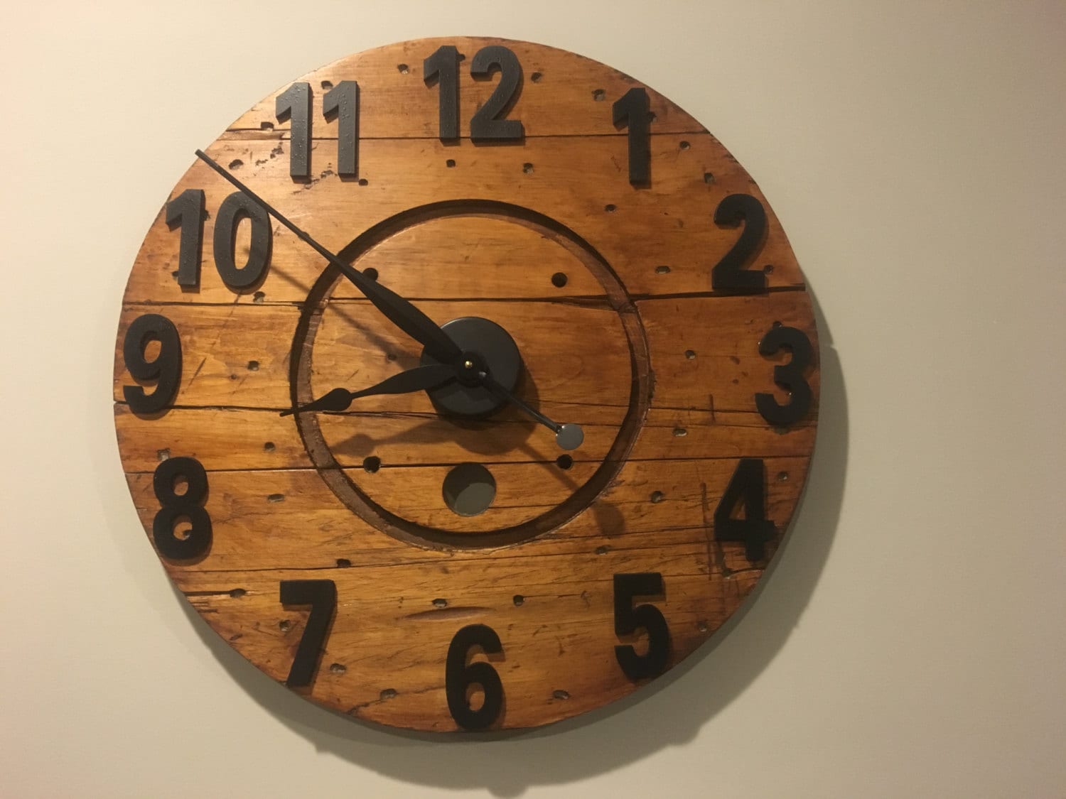 23 Wood Cable Spool Clock