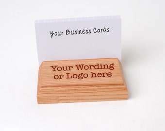 Wood Business Card Holder - Custom Engraved Business Card Display