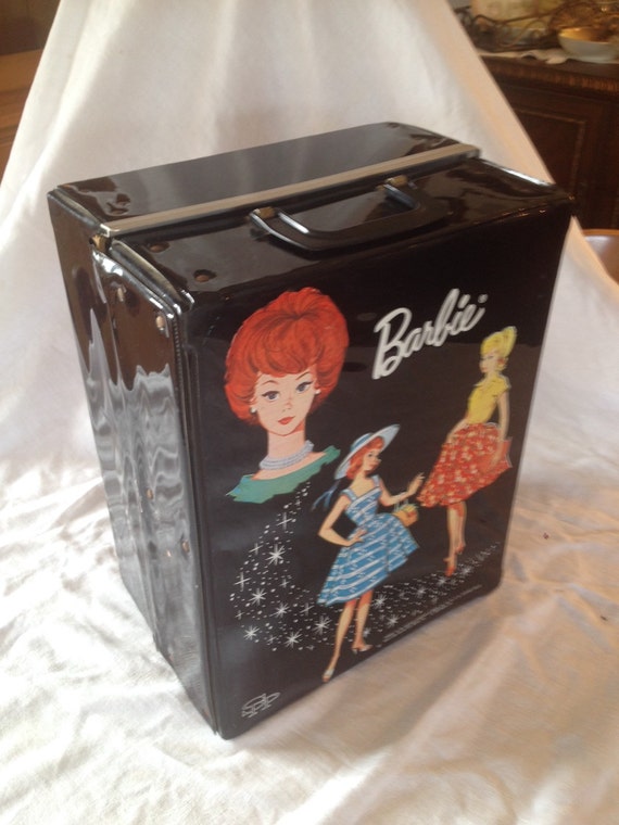 vintage blue barbie case