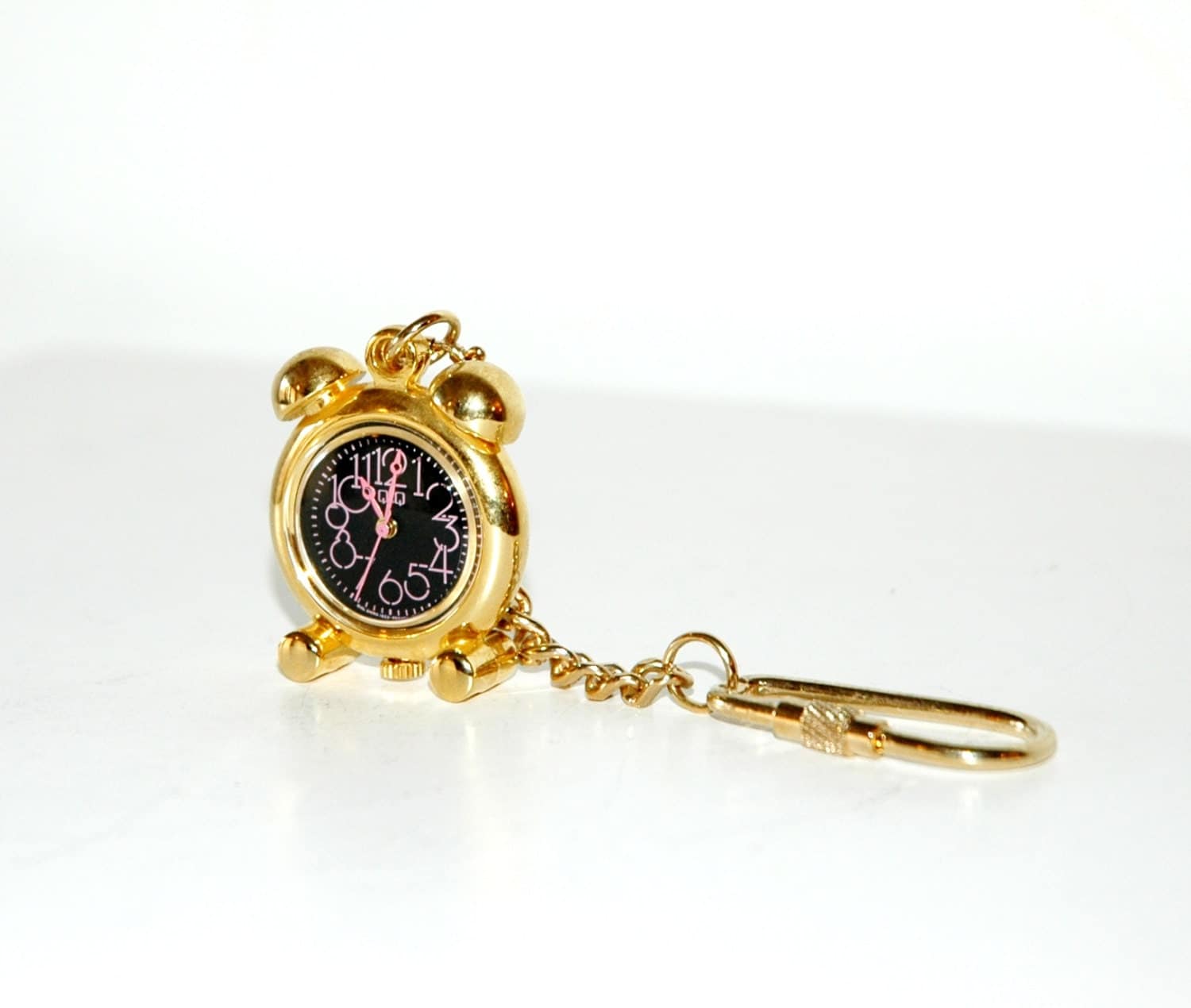 Modern Gold Pocket Watch / Gold Keychain by ZenVintageCollection