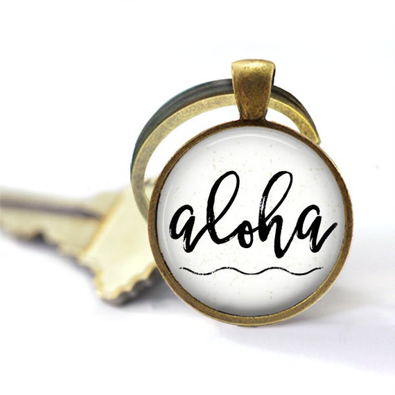 Hawaii Keychain Aloha Hawaiian Jewelry Aloha by TheCopperAnchor