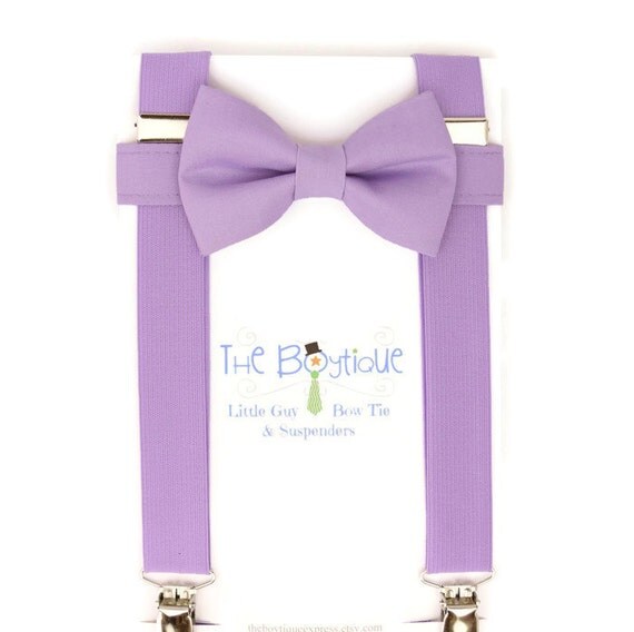 Lavender Bow Tie and Lavender Suspenders by TheBoytiqueExpress