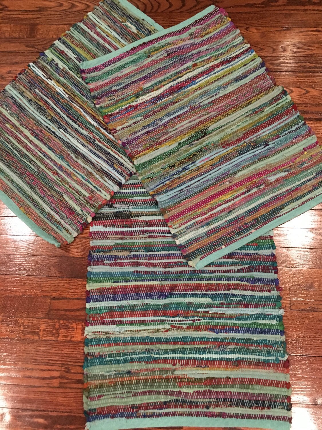 Hand Woven Colorful Rag Rugs 20 x 30 inches Chindi Rug