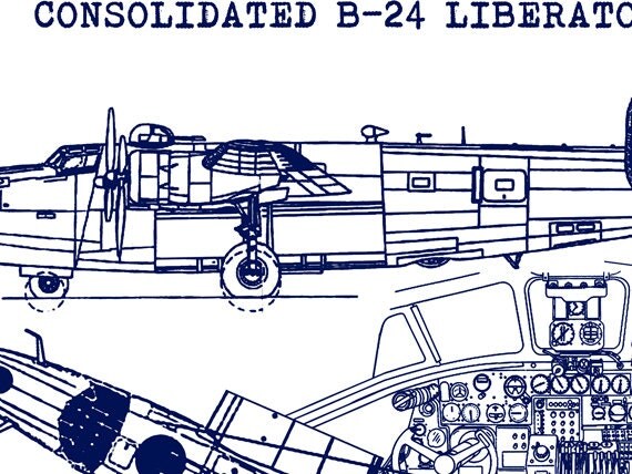 B-24 Liberator Blueprint Consolidated B-24 Liberator