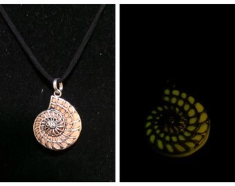 Silver Ursula shell necklace -Glows in the dark- Ariel Little mermaid voice stealing necklace, Shell necklace ursula/ariel inspired