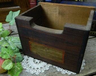 Antique Rustic Handmade Wood Hardware Box