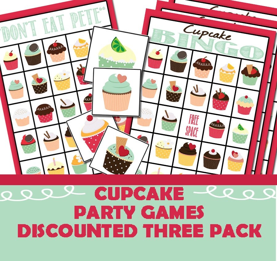 Cupcake Party Game Three Pack Cupcake Party Baking Birthday