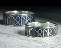 18carat gold runic wedding rings