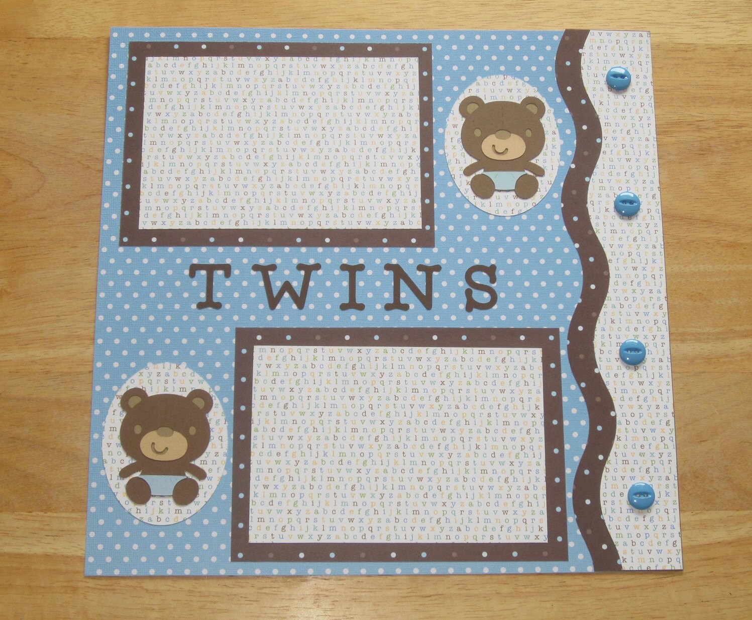 Baby Boy Twins Scrapbook Page Baby Boy Twins Scrapbook