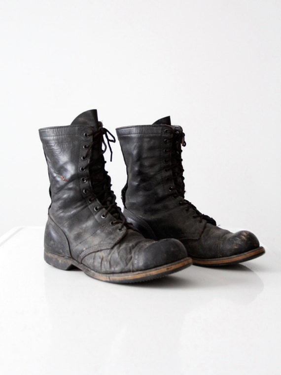 vintage 1950s Pair-A-Troopers combat boots black by IronCharlie