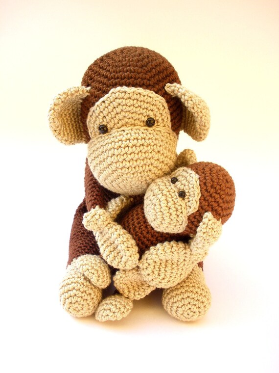 Crochet Monkey, monkey stuffed animal, monkey baby shower ...