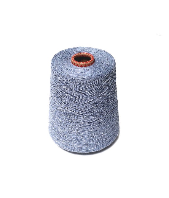Denim Blue Recycled Cotton Yarn Cone 1 Lb Lace weight.