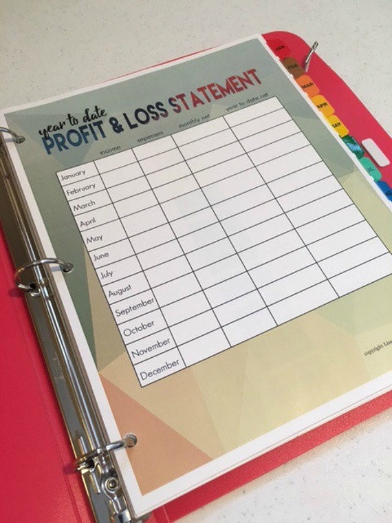 ONE LEFT Income &amp; Expense Tax Binder printables PRINTED in a