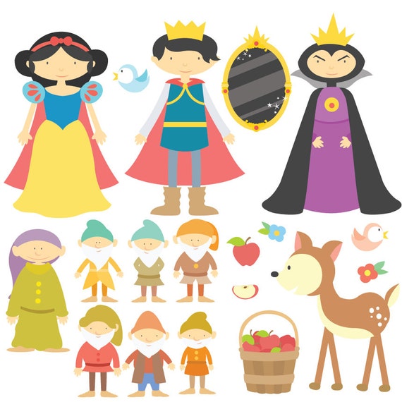 Download Snow White Clipart & Vector Set Instant Download