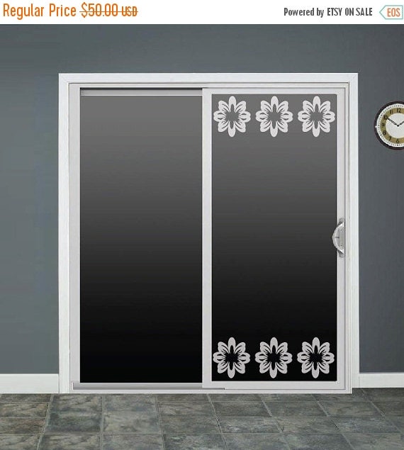 Flowers Frame Glass Door Decals Sliding Door Decal by RoomsByAngie