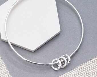 Silver Sterling 30th birthday bangle - 30th birthday gift for her - 30th birthday for her - 30th birthday gift for daughter - 30th birthday