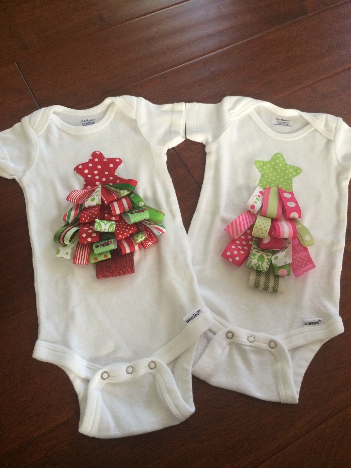girls baby christmas tree ribbon onesie super by girls baby christmas tree ribbon onesie super by