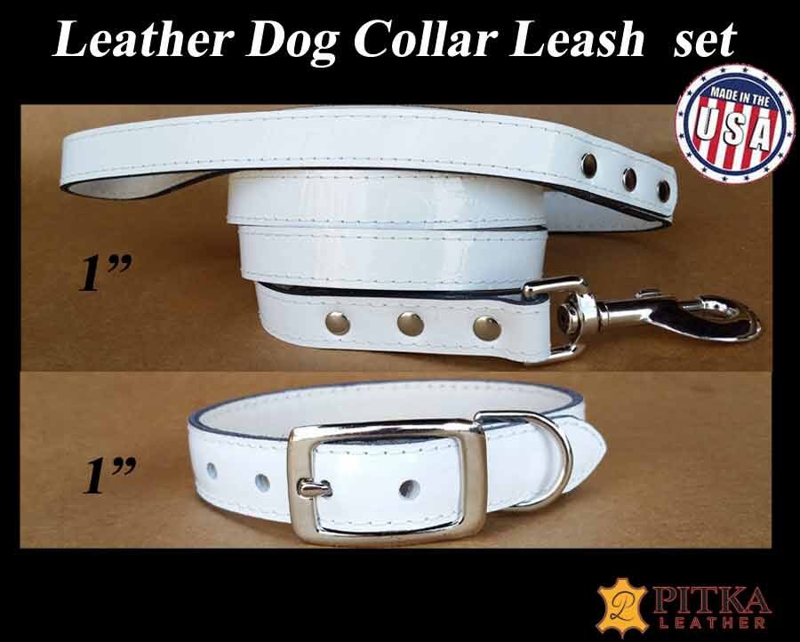 White Dog Collars White Dog Leash Leather Dog Leashes and